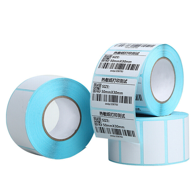 Waterproof 500 Labels / Adhesive Roll Sticker Thermal Label Roll Thermal Paper For Thermal Barcode Printer