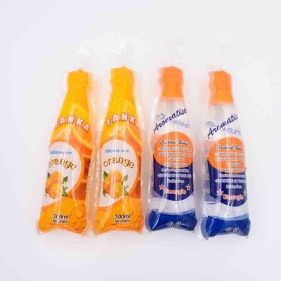 Moisture Proof Disposable Bottle Shape Liquid Juice Pouch Bottle Fruit Juice Liquid Pouch For Water Packaging